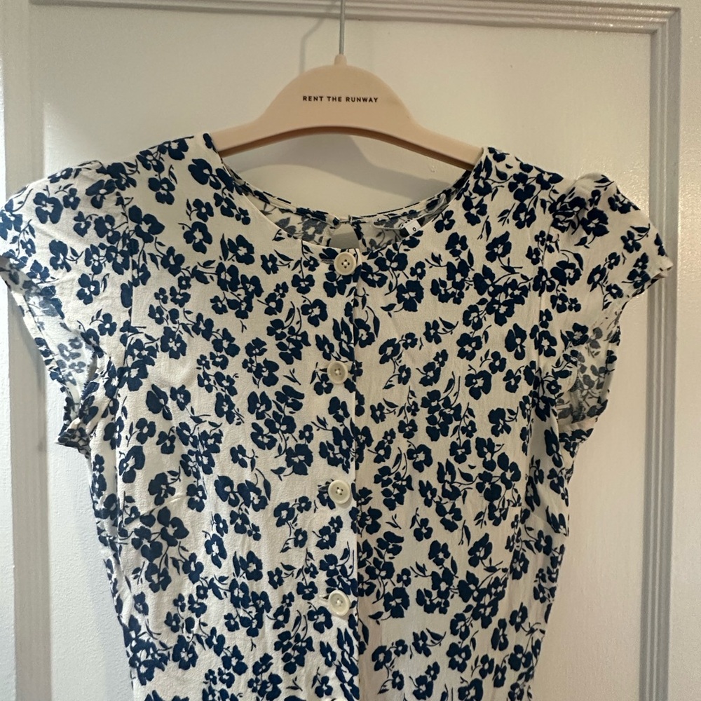 Reformation White and Blue Floral Maxi Dress - Picture 2 of 9